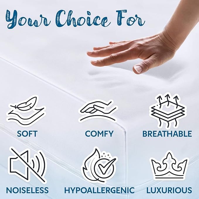 Guardmax Jersey Knitted RV Zippered Mattress Encasement with Deep Pockets - Waterproof & Bed Bug Proof Mattress Protector - Comfortable, Soft, and Noiseless Zippered Bedding - (48x 75 x 13)