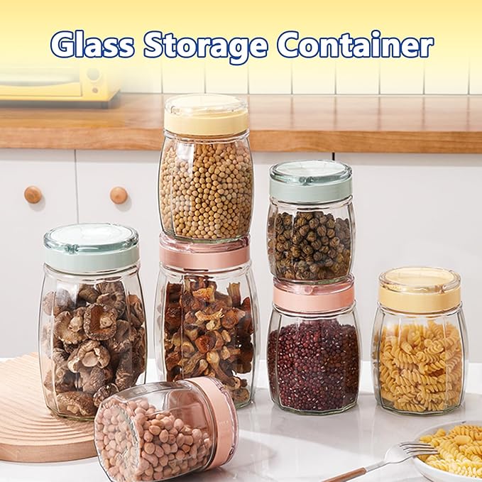 1.8L Food Storage Jars with Lids - Organize Flour, Oats, Pasta, Tea, Coffee Beans & Dry Goods - Individual Pantry Container
