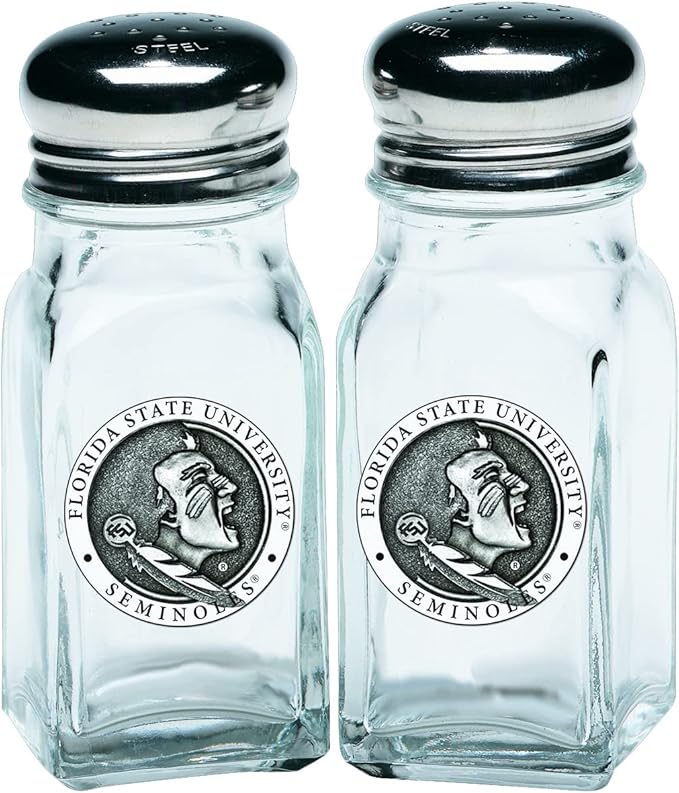 Heritage Pewter Florida State Salt and Pepper Shaker Set of 2 Bottles | Expertly Crafted Pewter Glass