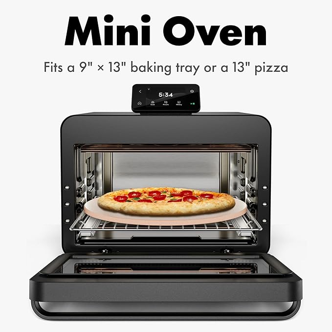 CHEF iQ MiniOven Smart Toaster Oven Air Fryer Combo, 11-in-1 Countertop Convection Oven, Bake, Broil, Air Fry, Broil, Dehydrate, 1750W, 25 Qt Capacity, Fast Cooking with Touchscreen Controls ??Black