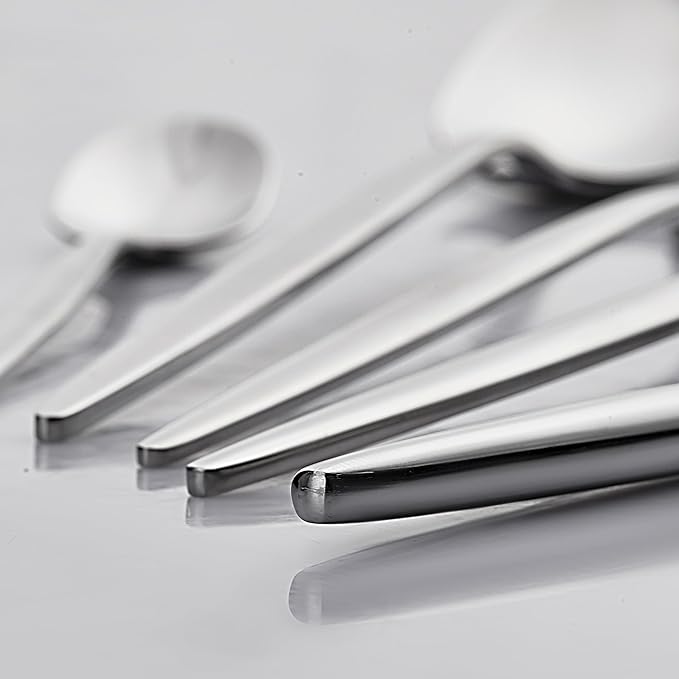 Karaca Lizbon 30-Piece Stainless Steel Cutlery Set for 6 People, 18/10 Stainless Steel, Heat Resistant, Corrosion Resistant, 3mm Thick, Silver