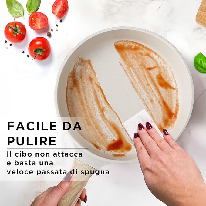 Bamb첫 10Pcs Cookware set, Die-cast Aluminum pots and pans, Nonstick frying pans and casseroles, Induction safe, PFOA-free (Green and Cream, 10 pcs)