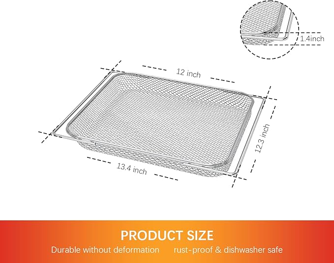 Air Fryer Oven Basket Replacement Baking Trays for Ninja Foodi SP201 SP301 SP351 Series Dual Heat Air Fryer Oven, Mesh Basket竊똀ir Fryer Accessories for Ninja Foodi Air Fry Oven