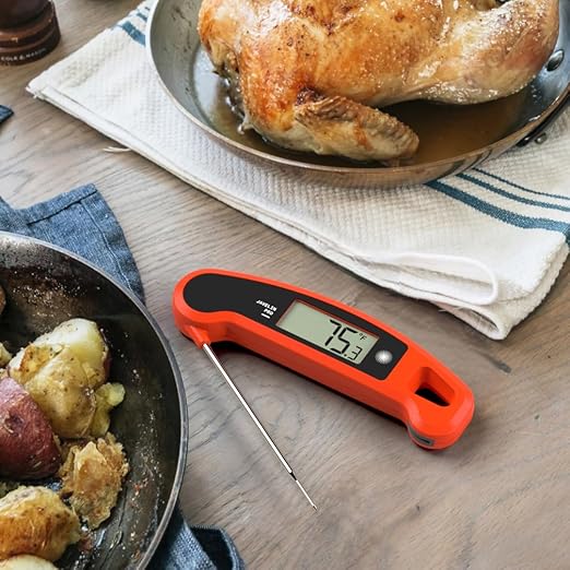 Lavatools Javelin짰 PRO Duo Ultra-Fast 2-Second Professional Digital Instant Read Meat Thermometer for Grill and Cooking, Auto-Rotating Backlit Display, IP65 Water Resistant, NSF Certified ??Tangerine