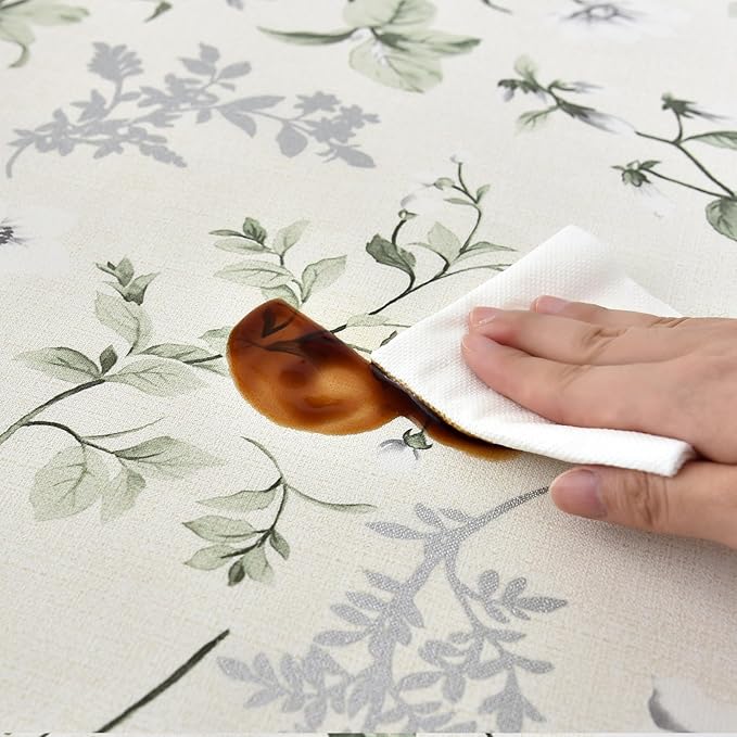 LOHASCASA Vinyl Oilcloth Tablecloth Small Oblong Waterproof Spillproof Wipeable PVC Heavy Duty Plastic Tablecloths Weights for Summer Outdoor Rv Picnic Table Cloth - 6 ft 54 x 72 Inch