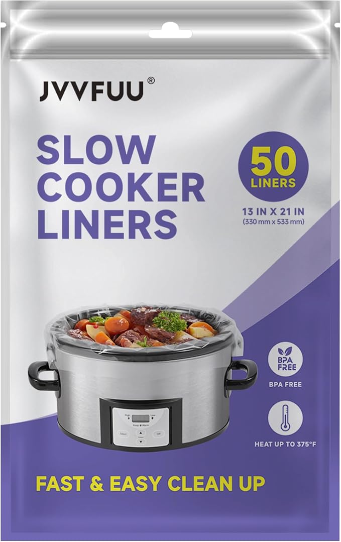 Slow Cooker Liners 3-8 Quart, Cooking Bags Large Size 13"x 21", Slow Cooker Bags Disposable Oval Large For Crock Pot (50)