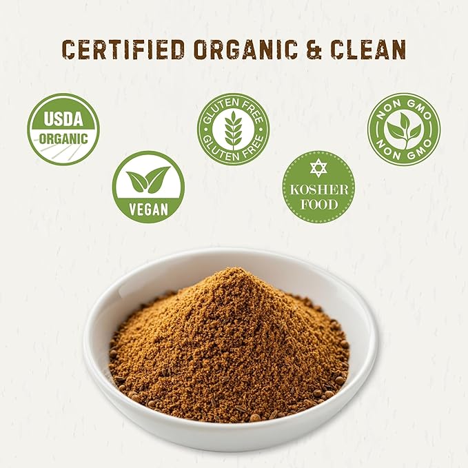 Organic Cumin Powder 15.52 oz ??Ground Cumin for Cooking & Seasoning ??USDA Organic, Gluten Free, Non-GMO, Kosher ??The Holly Tree