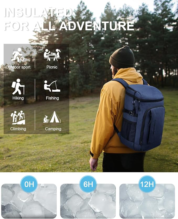 Capolo Cooler Backpack Insulated Waterproof for Women Men,36/45 Cans Lunch Backpack Coolers Leak Proof Soft Cooler Bag Ice Chest for Camping Beach
