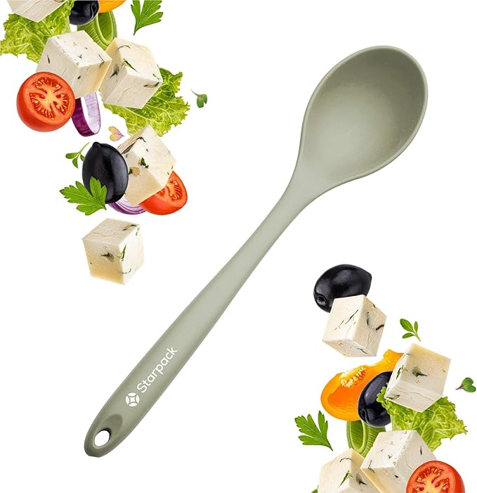 Starpack 'Winning Serve' XL Premium Silicone Serving Spoon (13.5") - Large Silicone Spoon for Cooking High Heat Resistant to 600째F - LFGB Grade Nonstick Mixing Spoons - Large Rubber Serving Spoons