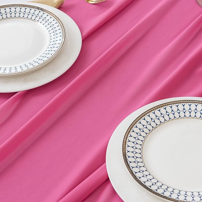flohar 12Pack 9ft Chiffon Table Runner 14x108 Inch Sheer Romantic Table Runner for Wedding Birthday Party Bridal Shower Outdoor Decoration-Fuchsia