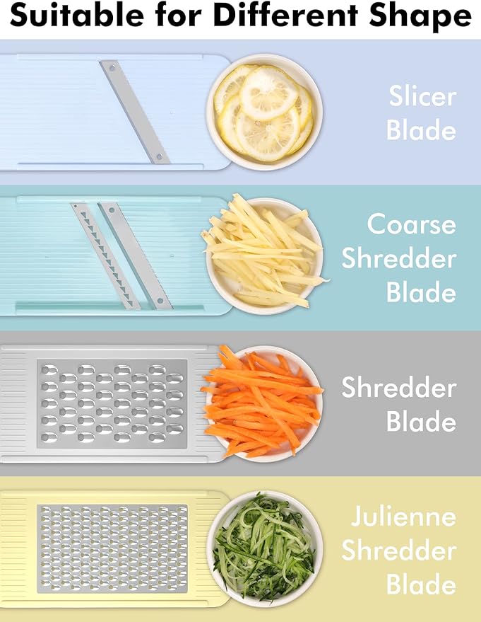 Geedel Professional Mandoline Slicer for Kitchen, Multi Purpose Vegetable Slicer Cutter, Vegetable Cutter Onion Cutter for Veggie Fruit Cheese
