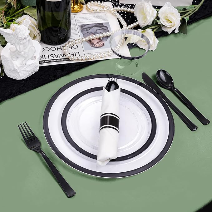 Easy-Going 6 Pack Sage Green Tablecloths 60x102 Inch for 6 Ft Rectangle Table, Washable Polyester Waterproof Stain Resistant Table Cloth, Decorative Table Cover for Kitchen, Dining Tables, Events