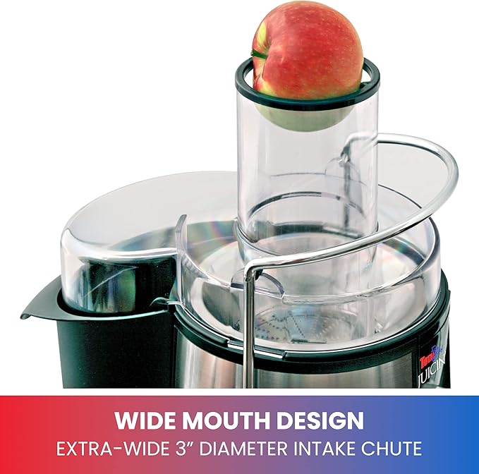 Total Chef Wide Mouth Juicer Machine ??2 Speed Slow Masticating Juicer for Vegetables & Fruits, High Yield Juice Extractor, Easy to Clean, Compact Juicing Machine for Fresh Juice