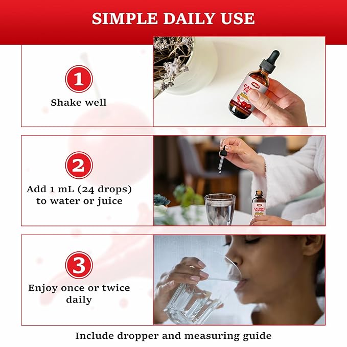 Arigold Cayenne Pepper Drops ??Circulation & Energy Support Liquid Supplement with Hawthorn Berry, Beet Root, Turmeric, Vitamins D3 + K2, Ceylon Cinnamon, Berberine & Ginseng ??Vegan, Non-GMO, 2 fl oz
