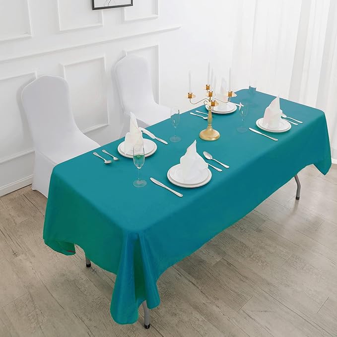 Cupuamon Rectangle Tablecloth 60x120 inch Washable Polyester Fabric Table Cloth for Wedding Party Dining Banquet Decoration（60x120, Caribbean Blue）