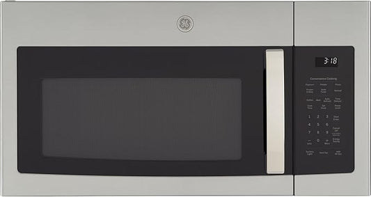 GE Over-the-Range Microwave Oven with Recirculating Venting, 1.8 Cu. FT, 900W, 12.8??Removable Turntable, 10 Power Levels, Stainless Steel