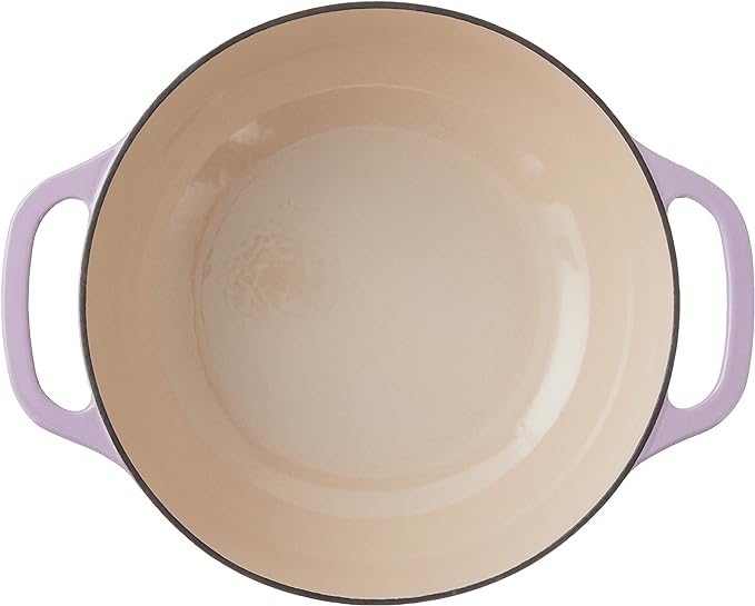 Lodge 6 Quart Enameled Cast Iron Dutch Oven with Lid ??Dual Handles ??Oven Safe up to 500째 F or on Stovetop - Use to Marinate, Cook, Bake, Refrigerate and Serve ??Lilac