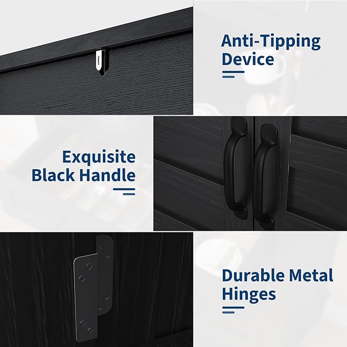 Elegant Black Modern Wood Pantry Coffee Cabinet with Ample Storage, Spacious 72" Tall Kitchen Bar Cabinet Hutch Featuring 4 Stylish Glass Doors & 1 Smooth Drawer, Versatile Stand-Alone Food Pantry