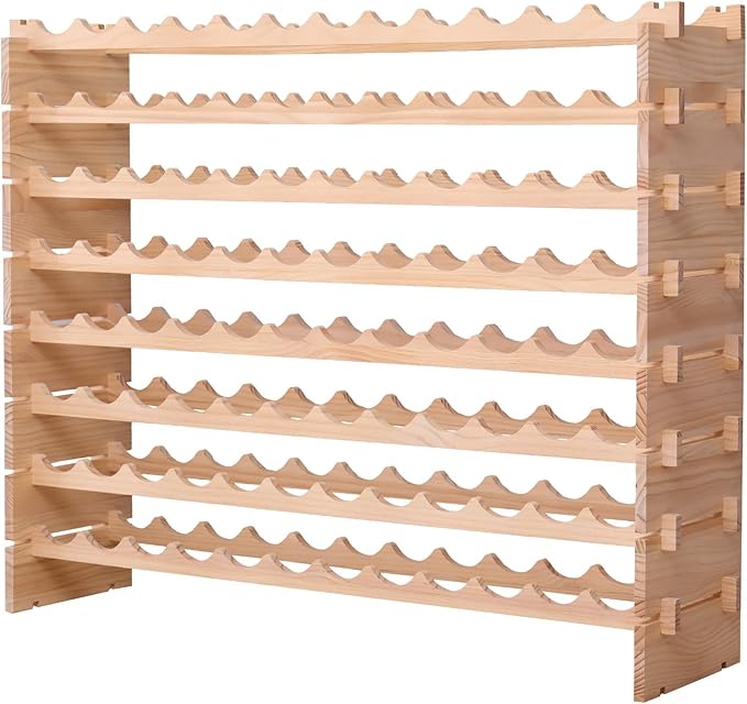 Wooden Stackable Storage Modular Wine Rack cabinet-96bottle Freestanding for Floor Wine Rack