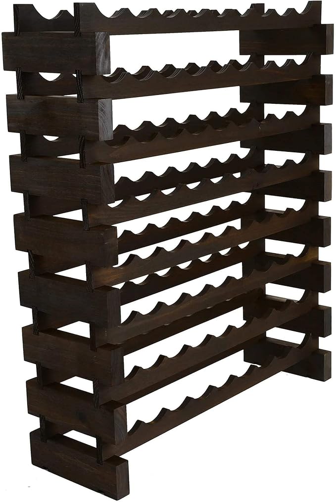 72 Bottle Wine Rack (9 Wide) Dark Stain