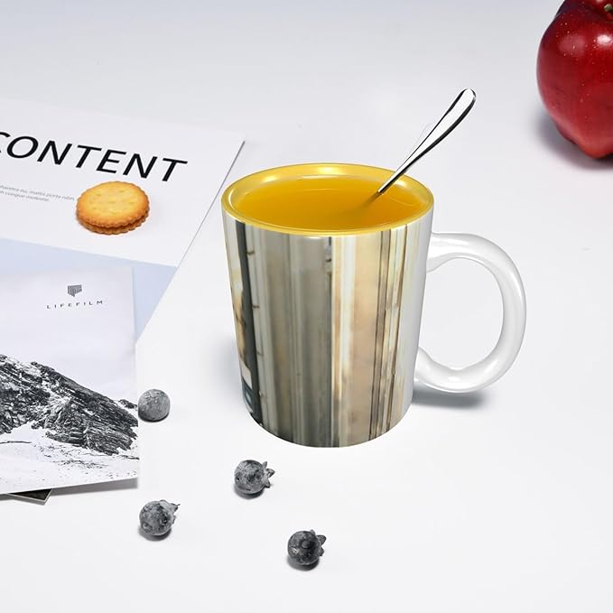 Custom Color Mugs with Partial or Full-Size Printing Customizable Photos and Text Coffee Mugs Creative Multicolor Designs Image (Full-Width, Yellow)