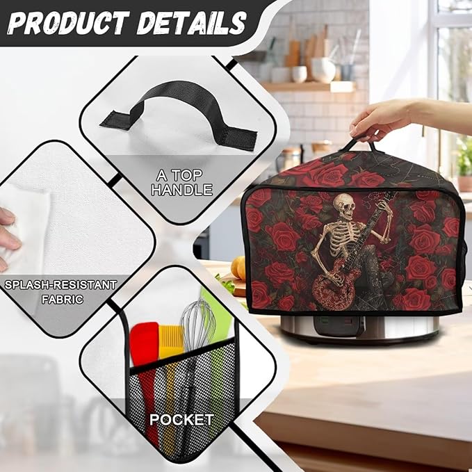 Halloween 7+ Quart Slow Cooker Water-Proof Cover Kitchen Accessories Portable Slow Cooker Cover Bag,Dustproof Water-Resistant protective Case
