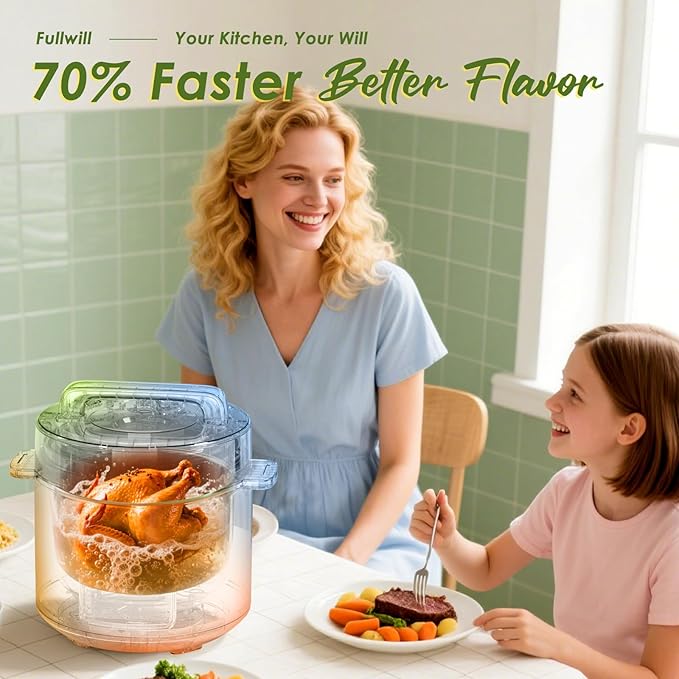 Fullwill 9-in-1 Electric Pressure Cooker(2025 Upgraded), 12 Presets Instant Multi Cooker, Olla de Presion Nonstick Pot 6 Quarts