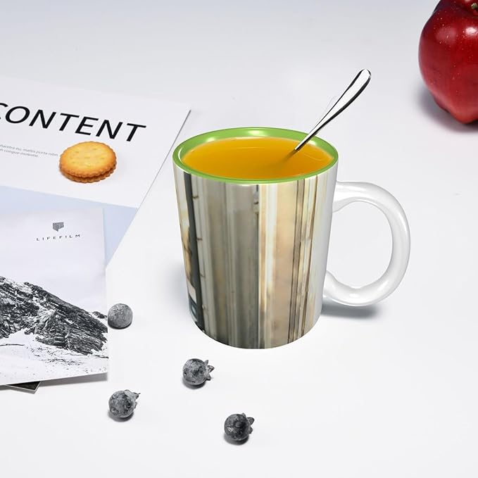 Custom Color Mugs with Partial or Full-Size Printing Customizable Photos and Text Coffee Mugs Creative Multicolor Designs Image (Full-Width, Green)