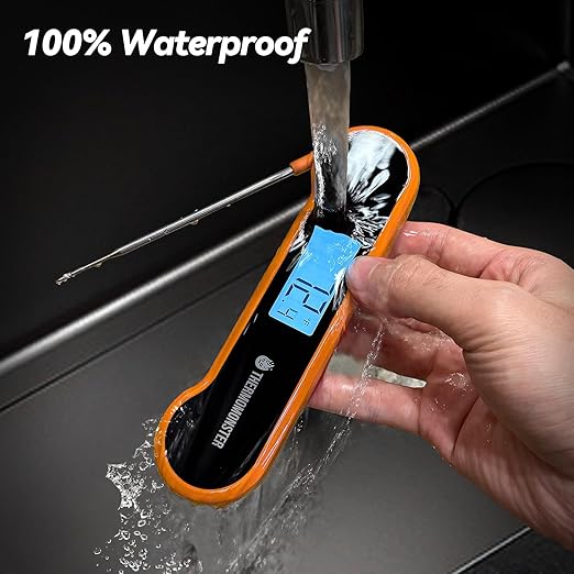 0.5 Sec Instant Read Meat Thermometer Digital with 짹0.5??Precision, Food Thermometer for Cooking Kitchen Gadgets, Oven Grill Candy BBQ Essentials Accessories, Gifts for Him Dad Men Birthday, Orange