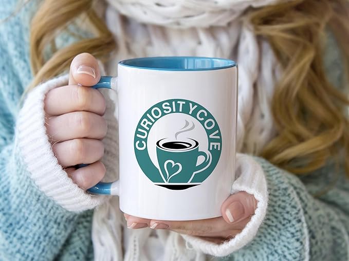 Personalized Coffee Mug | Custom Photo, Text, or Logo Cup (11oz, Light Blue Rim, Inner, and Handle) |Dishwasher & Microwave Safe |Unique Gift for Men & Women ?밫aza Personalizada