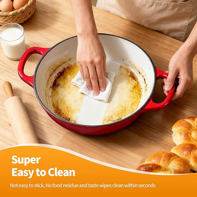 ONKO Sourdough Bread Dutch Oven, 6QT Dutch Oven for Sourdough Bread Baking, Enameled Cast Iron Bread Dome, Round Ceramic Dutch Ovens Pot with Lid for Homemade