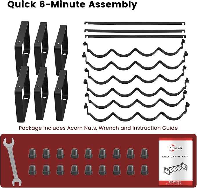 Black Wine Rack for 12 Bottles ??Stackable & Expandable Metal Wine Bottle Holder for Bar Counter, Cabinet, Pantry, or Small Spaces ??Modern Freestanding Wine Storage Shelf (3 Tier, Black)