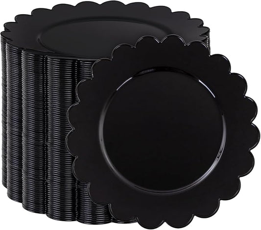 SUT 72 PCS Black Plastic Plates - 7.5 Inch Plates Disposable Heavy Duty竊똏lastic Plates for Party, Dessert & Celebrations