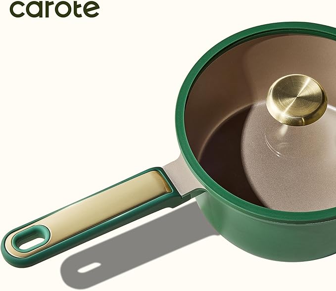 CAROTE Pots and Pans Set Non stick, Cookware Set, 16pcs NonStick Kitchen Set Induction Cookware Non-Toxic & PFOA&PFOS-Free, Dishwasher, Green