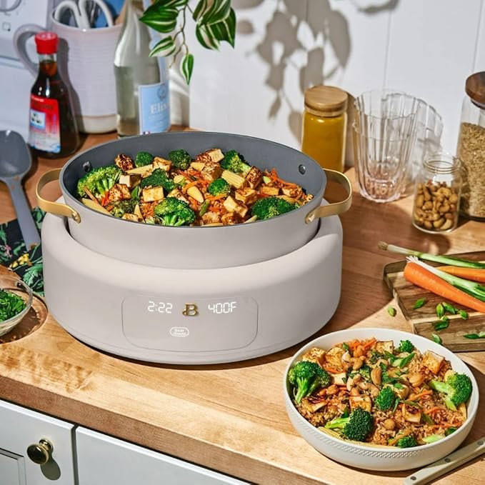 Beautiful 10-in-1 6-Qt Programmable Multi-Cooker with Oven-Safe Pot & 7 Presets ??Slow Cook, Rice, Steam, Saut챕 (Porcini Taupe)