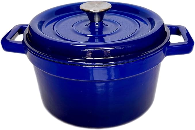 5qt Enamel Pan Cast Iron Dutch-ovens Stewpan Pots Casting Cookware with Steamer Thermo Pot for Party Pots for Kitchen