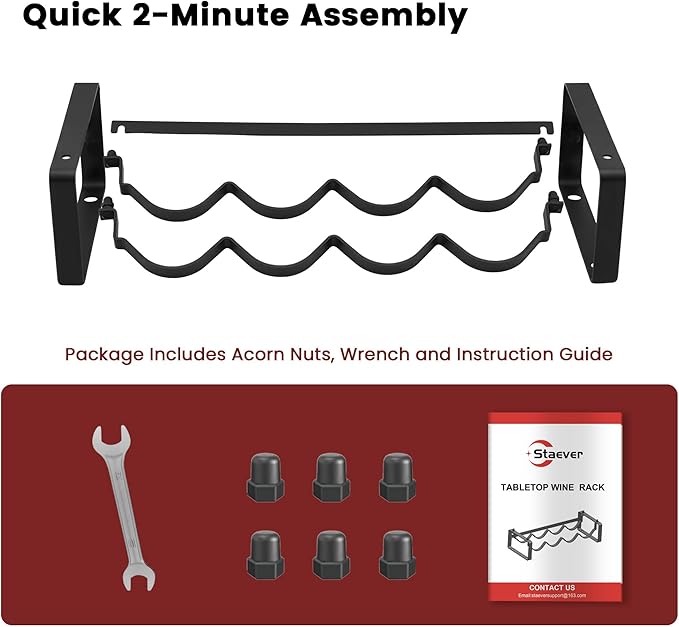 Stackable 4 Bottles Wine Rack ??Compact Metal Wine Holder for Countertop, Cabinet, Pantry, Bar, or Small Spaces ??Small Freestanding Wine Storage Organizer for Tight Spaces (1 Tier, Black)