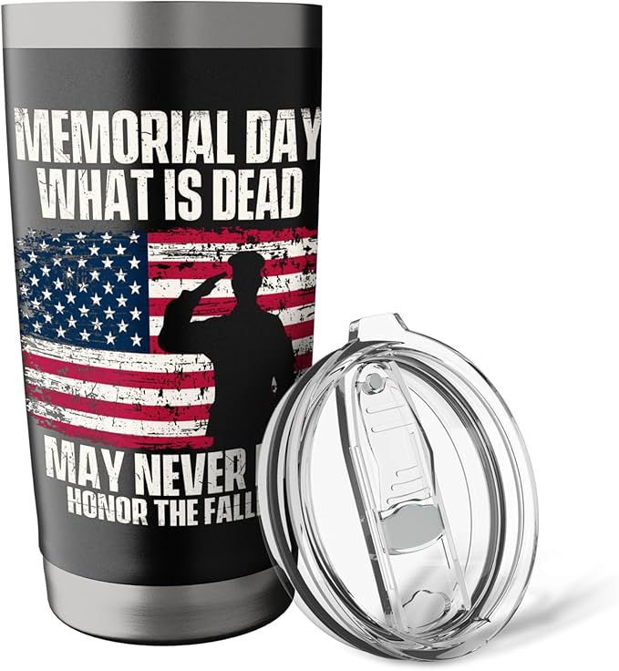 Honor The Fallen - Patriotic America Veterans Memorial Day Stainless Steel Insulated Tumbler
