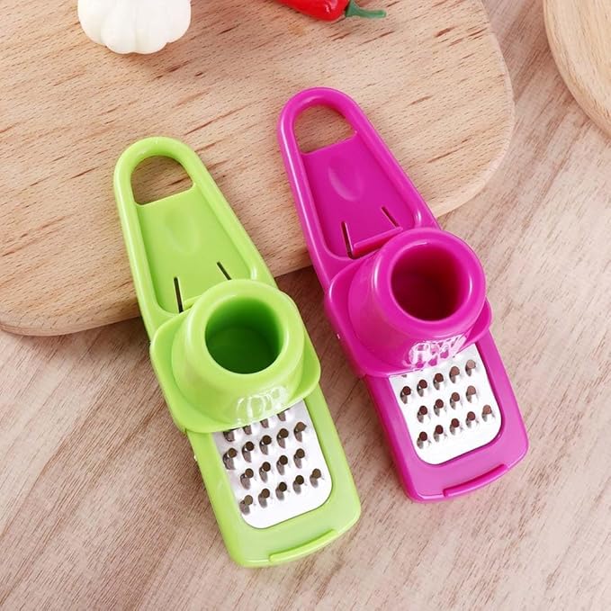 Mini Multifunction Garlic Ginger Grater Tool,Nutmeg Grinder,Kitchen Manual Fruit Vegetable Nuts Chopper Grinder,Graters Peeling,Grating and Slicing Tools (Rose Red)