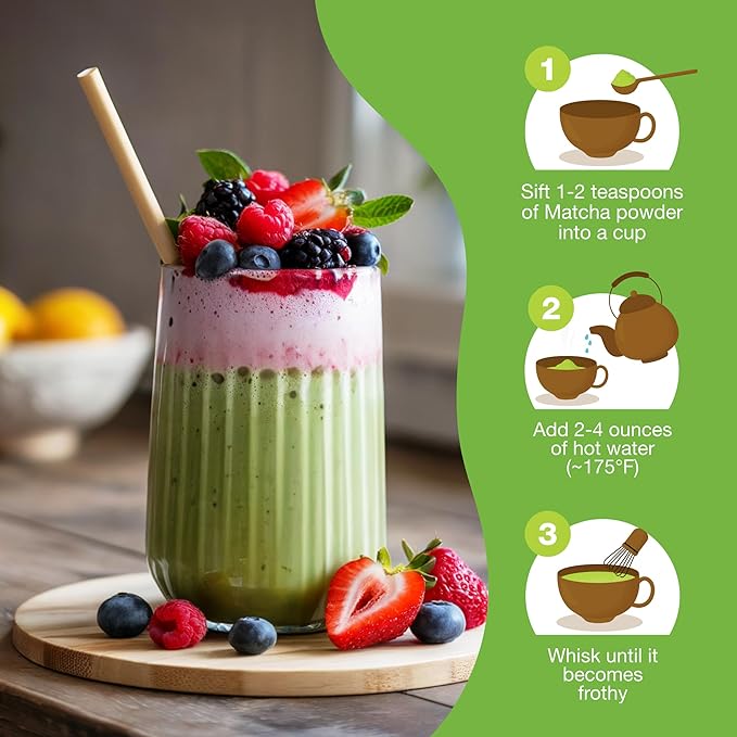 Organic Matcha Green Tea Powder (4-Oz) ??Certified USDA Organic Powder for Matcha Latte, Tea, and Smoothies ??Kosher, Non-Gmo, Antioxidant Rich Fruit Tea by Total Tea