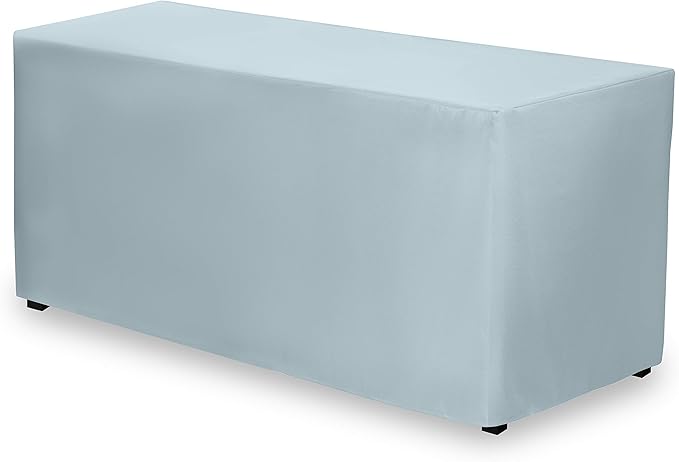 Gee Di Moda Fitted Tablecloth - 72 x 30 Inch Baby Blue Floor-Length Fitted Table Cloth for 6 Foot Rectangle Table, Heavy Duty Washable Fabric for Parties, Dinner, Weddings, Baby Shower & Trade Show