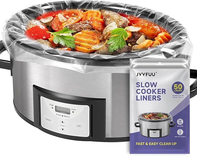 Slow Cooker Liners 3-8 Quart, Cooking Bags Large Size 13"x 21", Slow Cooker Bags Disposable Oval Large For Crock Pot (50)