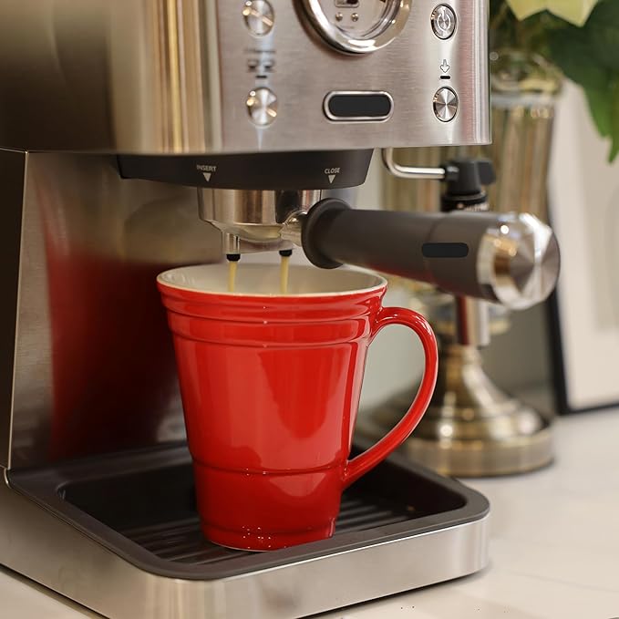 HOME SMILE Novelty Coffee Mug for Women Office Work,Ceramic 14 oz Large Coffee Cup,Christmas Birthday Gifts for Mom Female Friend Coworker,Red,Microwave & Dishwasher Safe