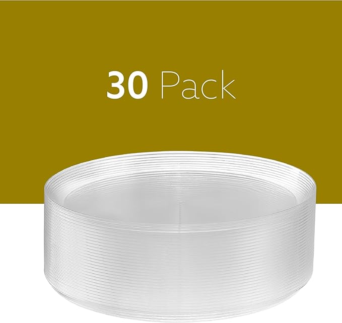 PLASTICPRO Plastic Party Plates Edge Collection Premium heavyweight Elegant Disposable Tableware Dishes (Clear, 8.6'' INCH PLATES)