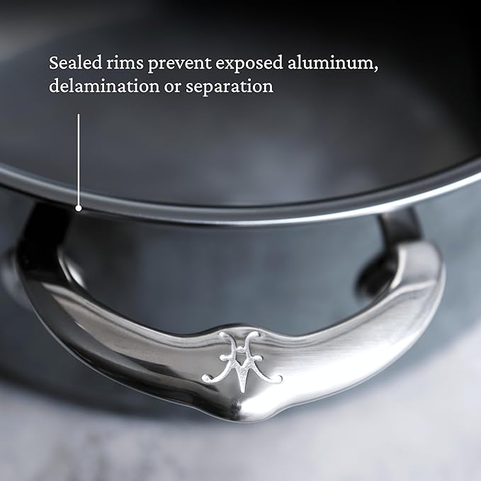 Hestan - NanoBond Collection - Titanium Stainless Steel 3.5-Quart Saut챕 Pan with Lid - Toxin, PFAS, & Chemical Free Clean Cookware, Induction Cooktop Compatible