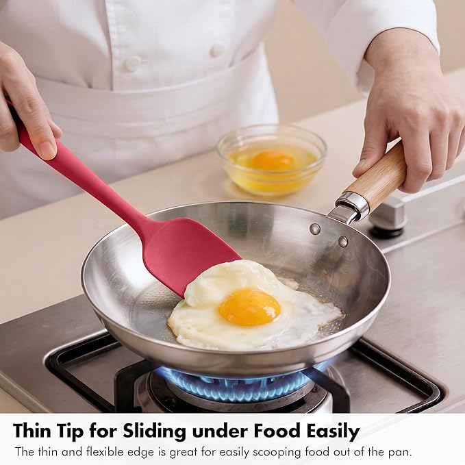 2 Pieces Silicone Spatula Set: Ironberry 600쨘F Heat Resistant Food Grade Cooking & Baking Utensils, Kitchen Flexible Nonstick Rubber Scraper for Scraping, Mixing, Scrambling, Flipping (Multicolor 2)