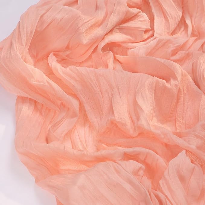 Socomi 3pcs Coral Peach Valentine's Day Cheesecloth Table Runner Boho Rustic Gauze 120 inch 10FT Cheese Cloth Runner for Wedding Party Baby Shower Birthday Home Decor Holiday Decorations