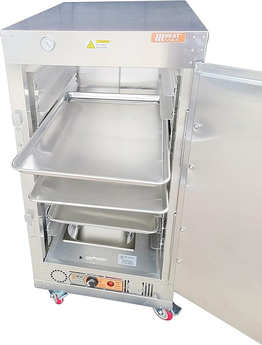 HeatMax 4 Foot Fully Insulated Commercial Electric Food Warmer Holding Cabinet for Full Size Sheet Pans, Churches, Schools, Catering, Fully Assembled, Made in USA with Service and Support, 120V Plug