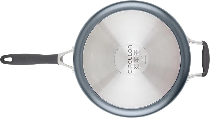 Circulon A1 Series with ScratchDefense Technology Nonstick Induction Saut챕 Pan with Helper Handle and Lid, 5 Quart, Graphite