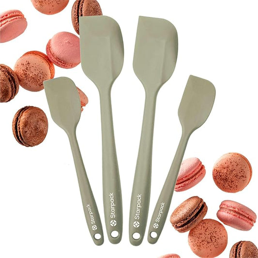 StarPack 'Scrape & Stir' Silicone Spatula Set (4 Pcs) - Heat Resistant Spatula Set 600째F - Food Grade Kitchen Spatulas - Nonstick Silicone Baking & Cooking Spatulas - Rubber Turner Set for Kitchen Use